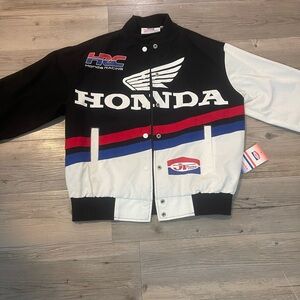 Honda Racing Black and White Bomber Jacket